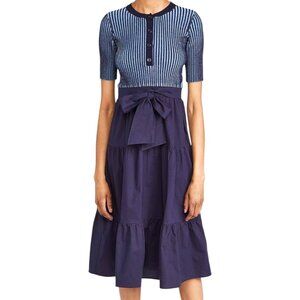 Shoshanna Blue Striped Midi Dress